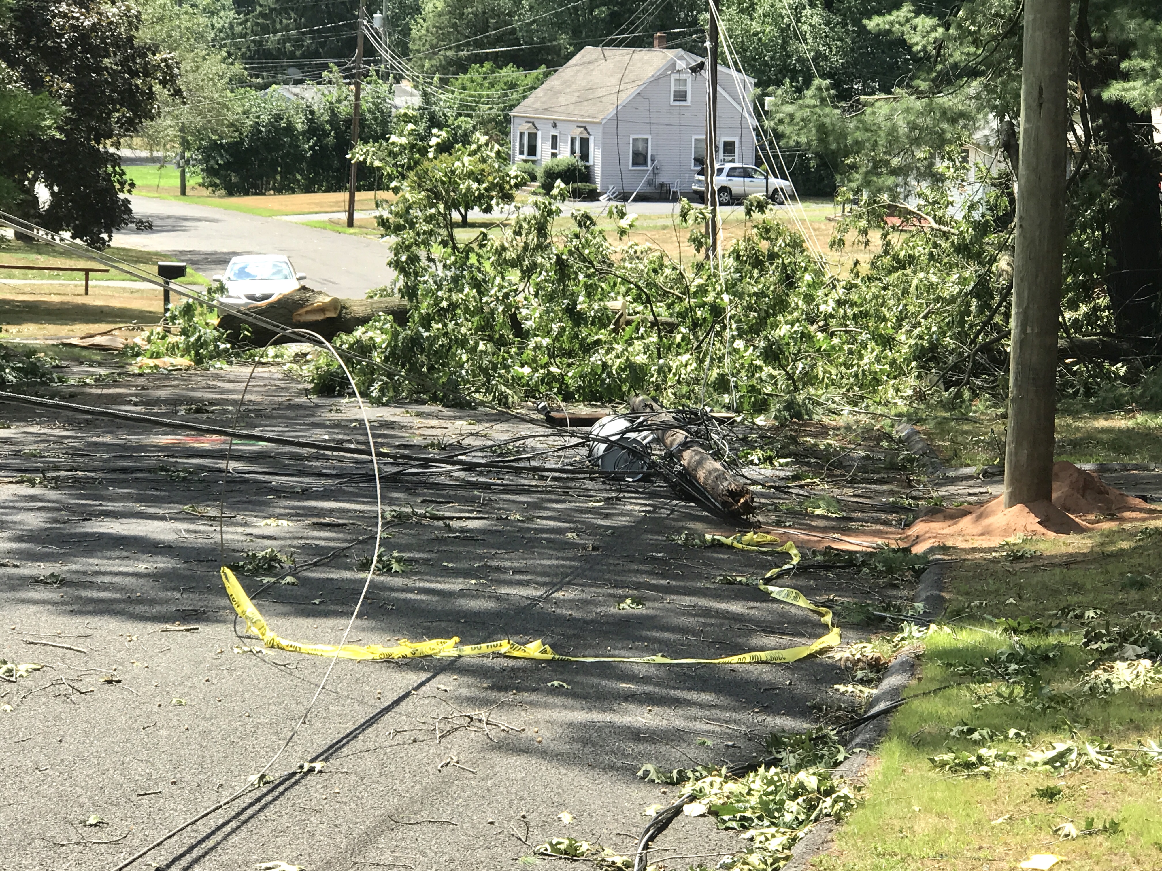 Damage on Birchcrest Drive in Southington